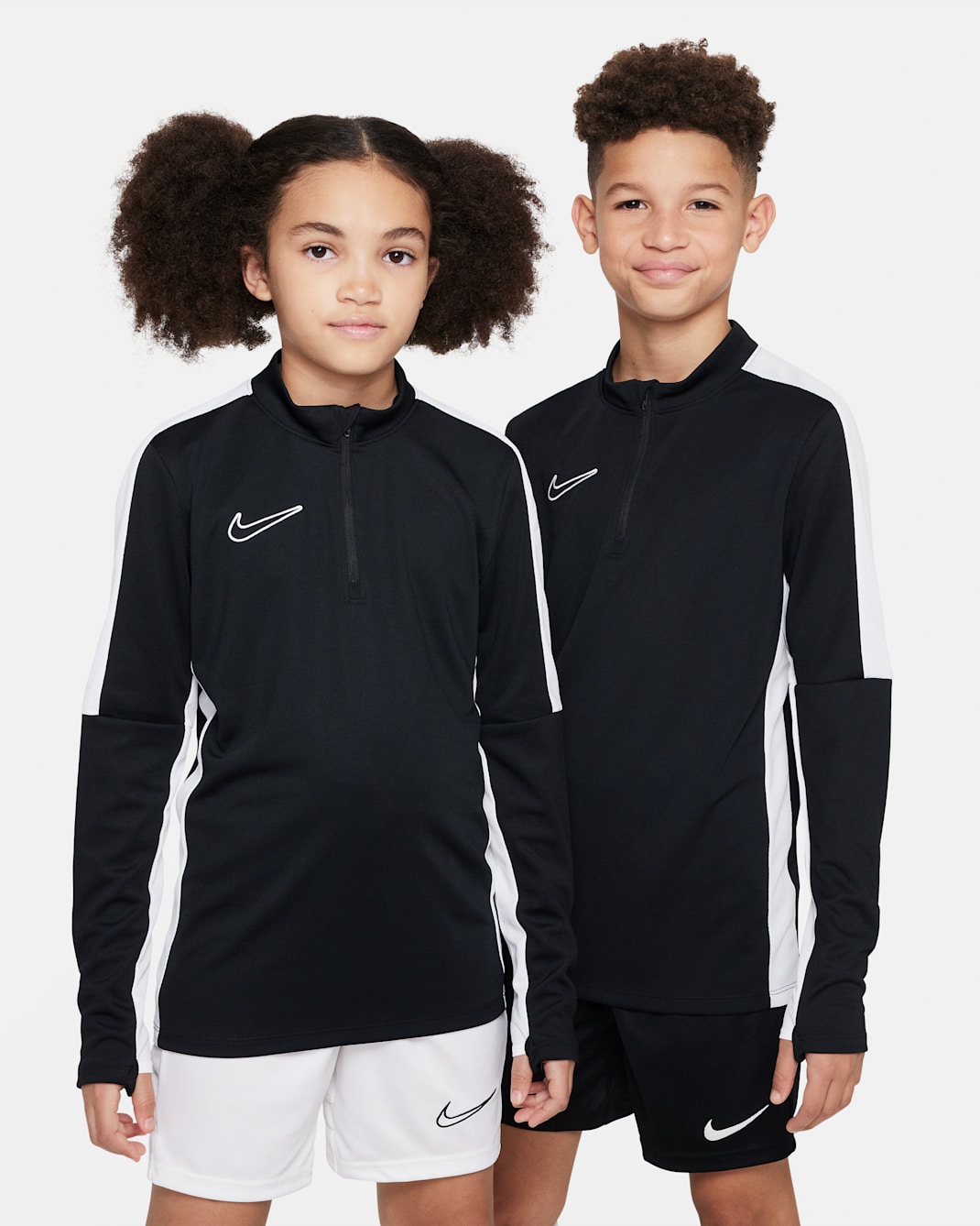 Nike Dri-FIT Academy Big Kids' Soccer Drill Top - Black/White/White