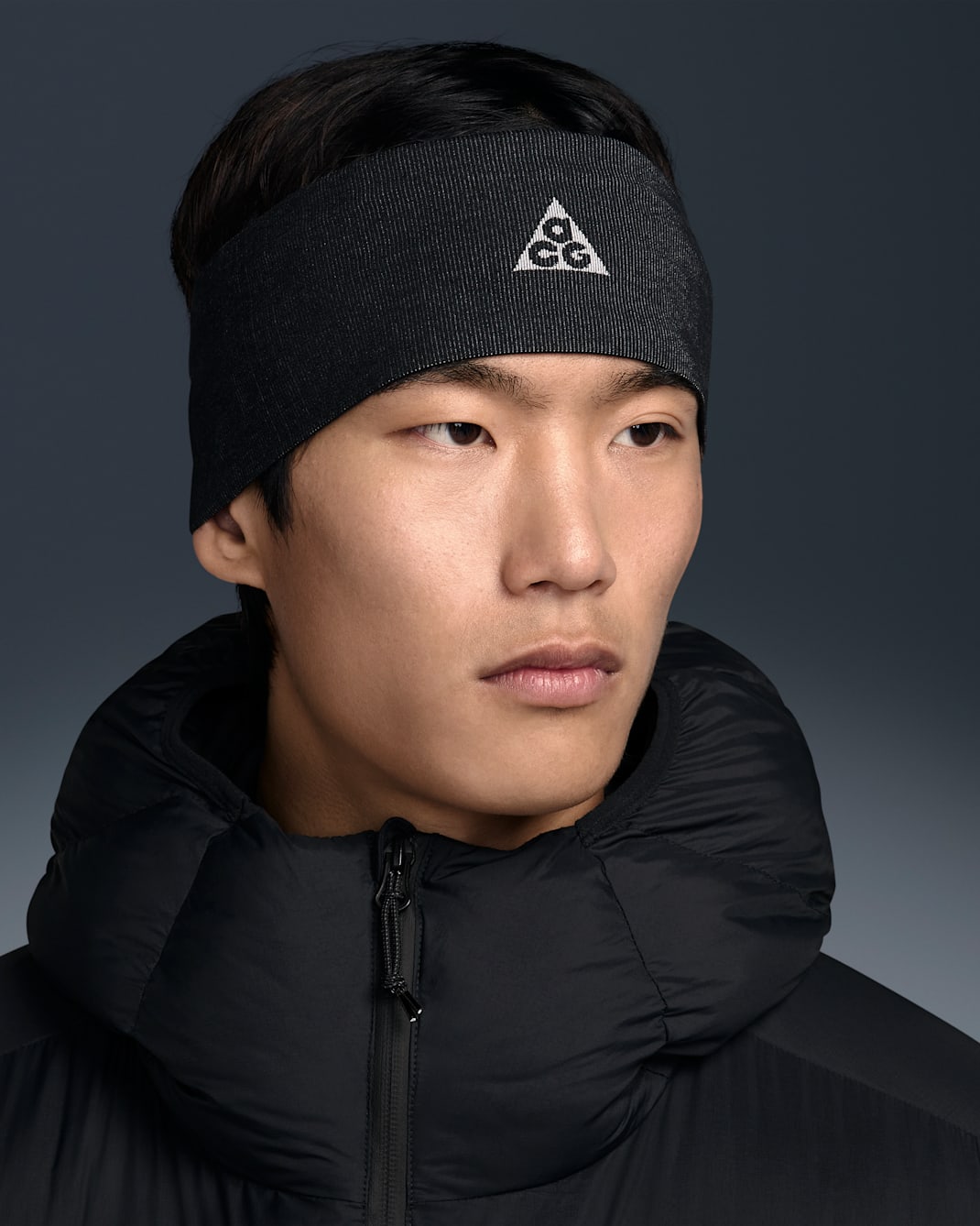 나이키 ACG 드라이 핏 UV 프로텍션 경량 심리스 헤드밴드 - 블랙/서밋 화이트