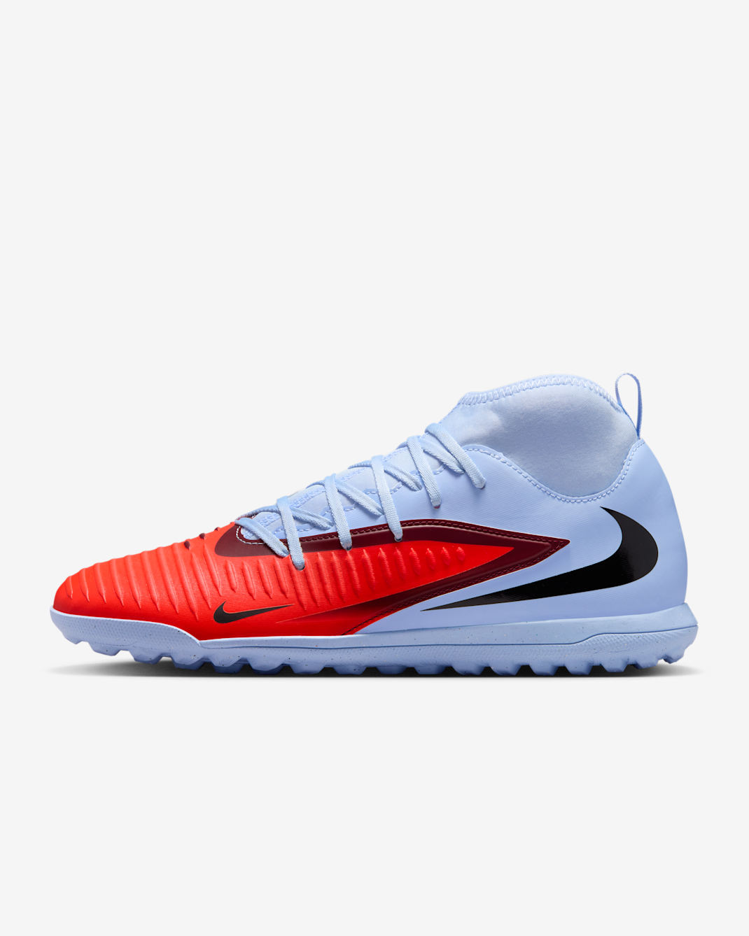 Tacos de fútbol para pasto sintético (turf) Nike Phantom 6 High Club - Tinte royal/Carmesí brillante