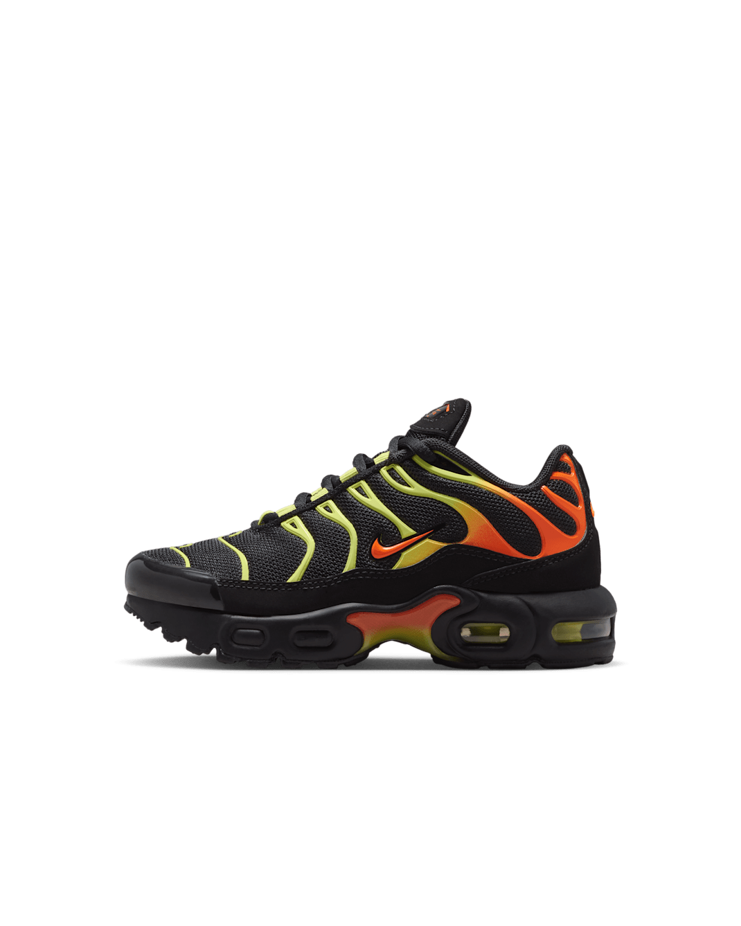 Nike Air Max Plus Younger Kids' Shoes - Black/Limelight/Hyper Crimson