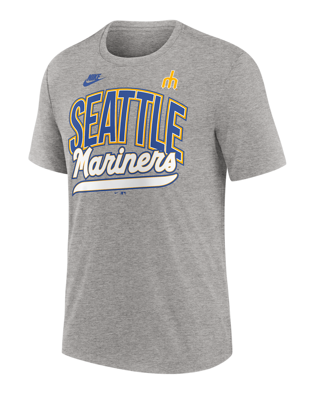 Playera Nike de la MLB para hombre Seattle Mariners Cooperstown Retro - Gris jaspeado