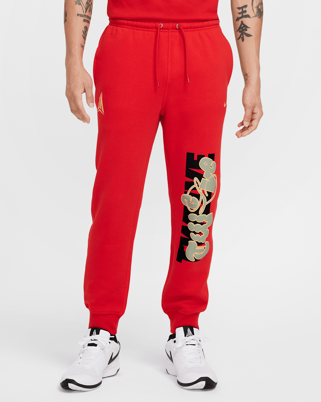 ジャ メンズ フリース バスケットボールジョガーパンツ - ユニバーシティレッド/セレスティアルゴールド
