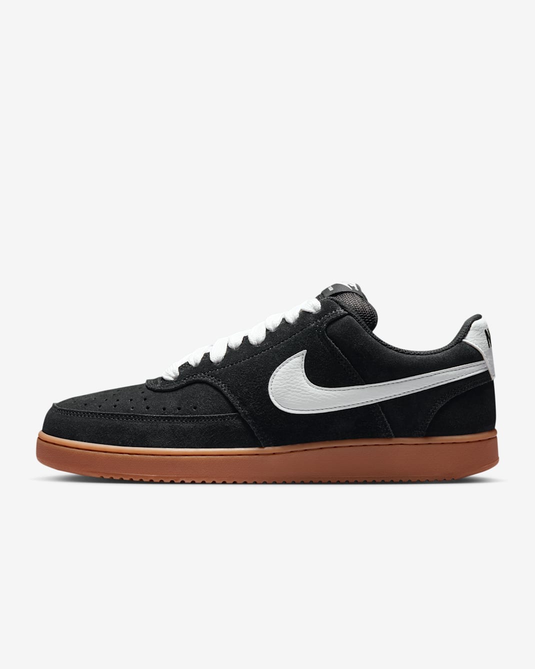 Nike Court Vision Low FL Men's Shoes - Black/Gum Medium Brown/White