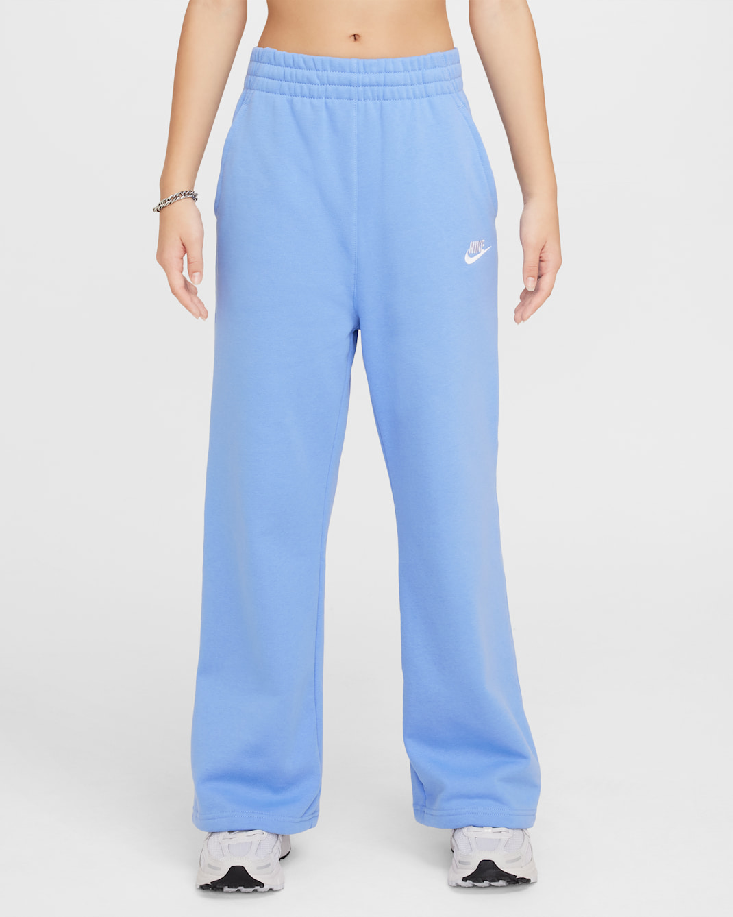 Pants de pierna ancha para niña Nike Sportswear Club Fleece - Royal pulso/Royal pulso/Royal pulso/Blanco