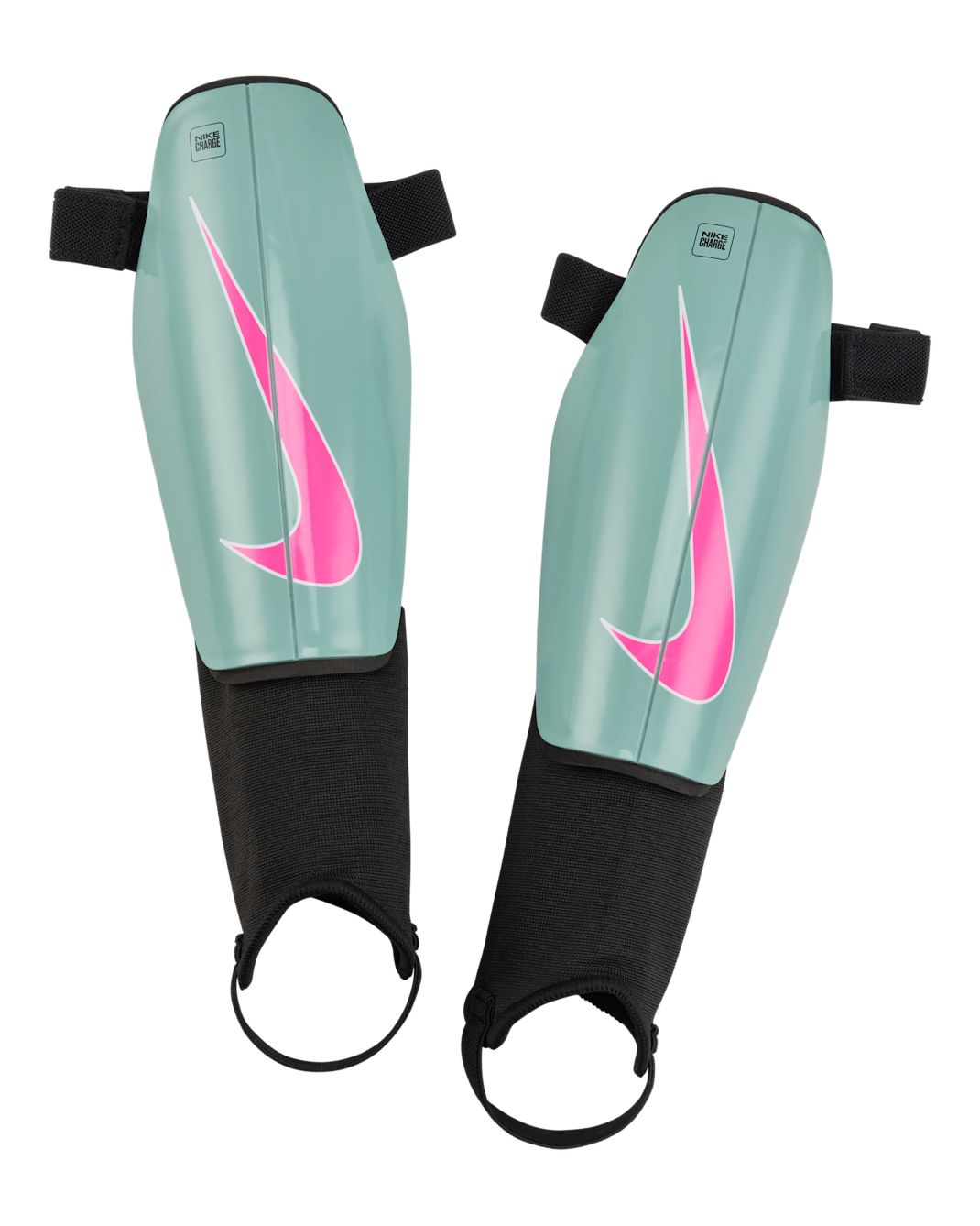 Espinillera de fútbol Nike Charge - Cubo océano/Negro/Avalancha rosa