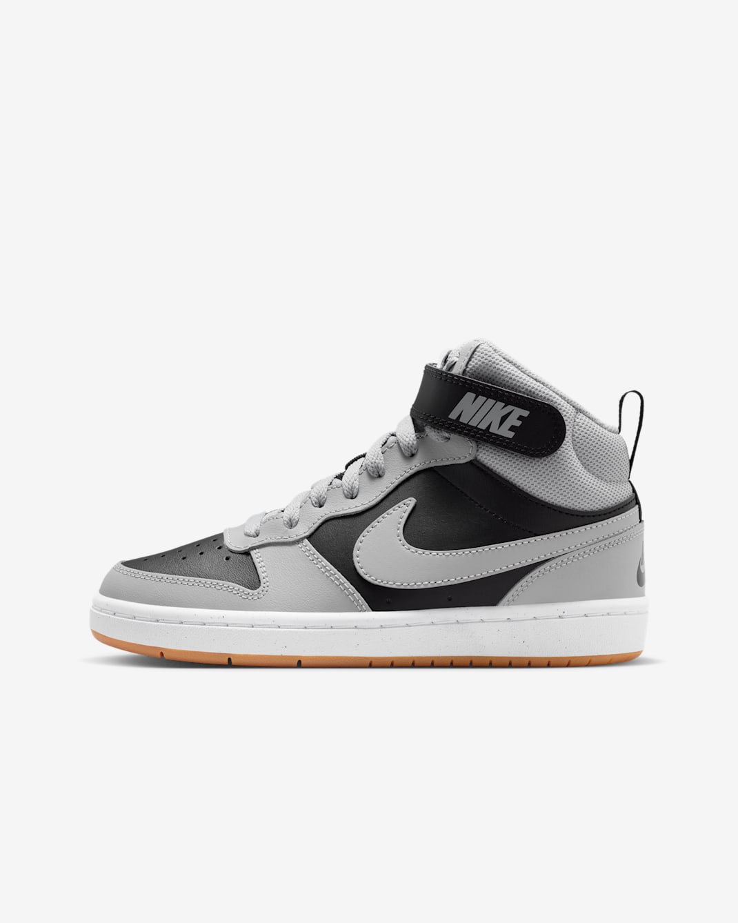 Scarpa Nike Court Borough Mid 2 - Ragazzo/a - Nero/Bianco/Gum Medium Brown/Light Smoke Grey