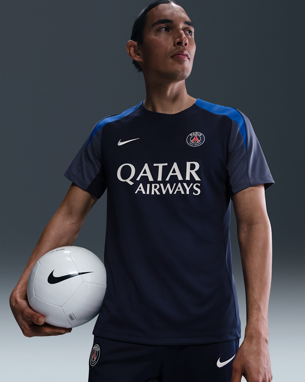 Paris Saint-Germain Strike Men's Nike Dri-FIT Football Short-Sleeve Top - Midnight Navy/Diffused Blue/Hyper Royal/White