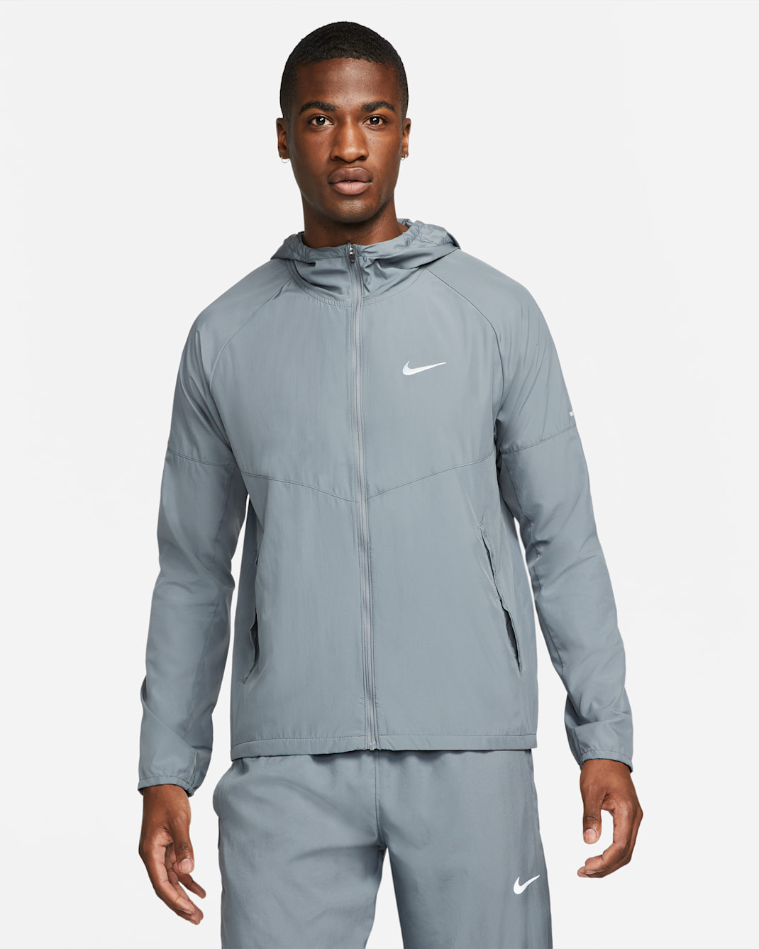 Löparjacka Nike Miler Repel för män - Smoke Grey/Smoke Grey