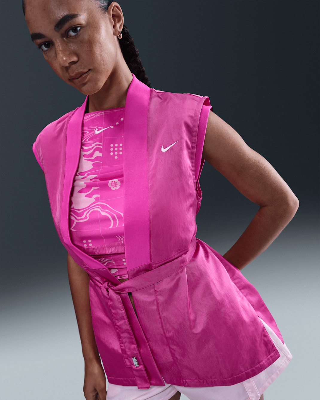 Serena Williams Design Crew Women's Wrap Top - Fire Pink/Pink Foam