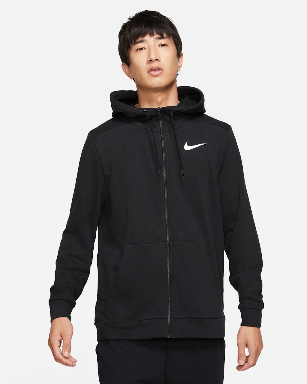 Nike Dri-FIT Men's Full-Zip Training Hoodie - Black/White