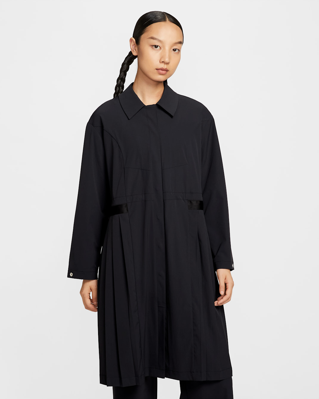 Nike 24.7 PerfectStretch Women's Dri-FIT Oversized Trench Coat - Black/Dark Smoke Grey