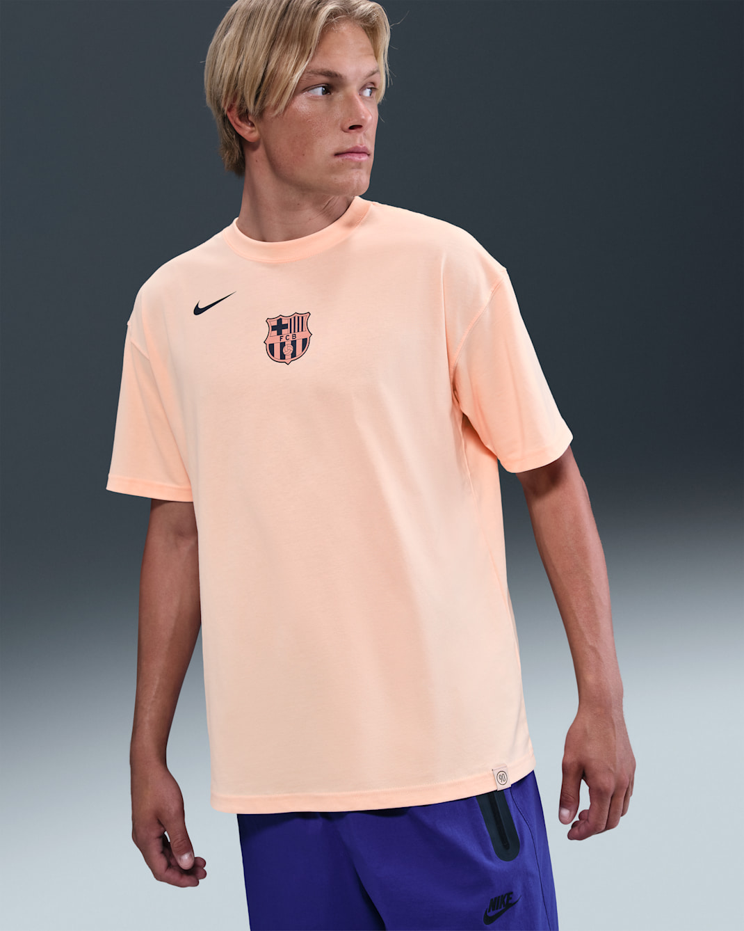 FC Barcelona Men's Nike Total 90 Soccer T-Shirt - Crimson Tint