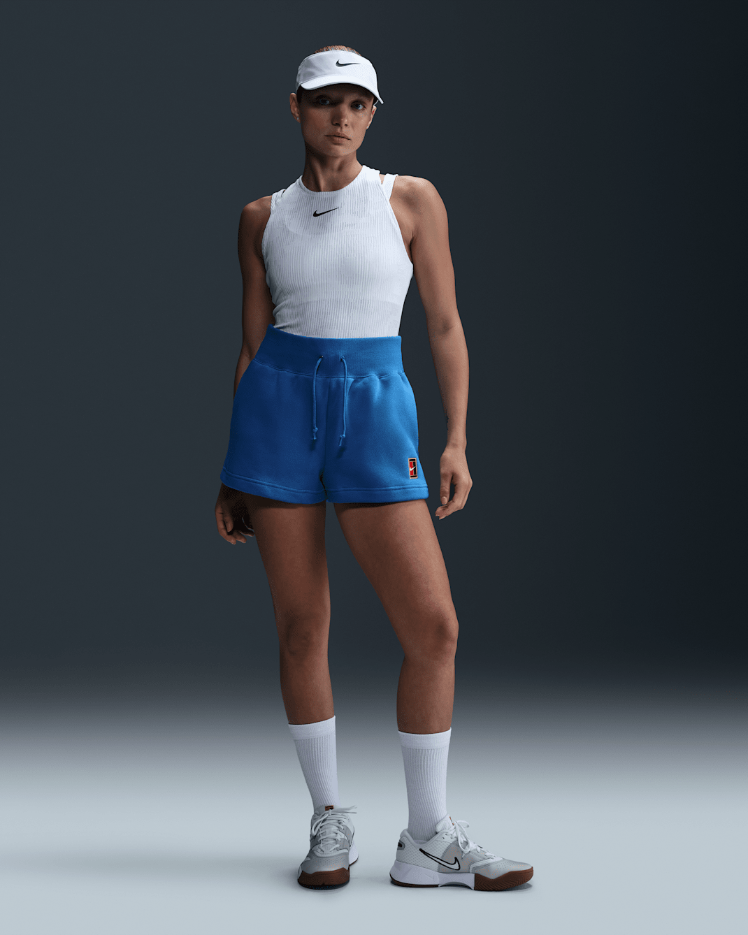 NikeCourt Phoenix Fleece Women's High-Waisted Loose Shorts - Star Blue