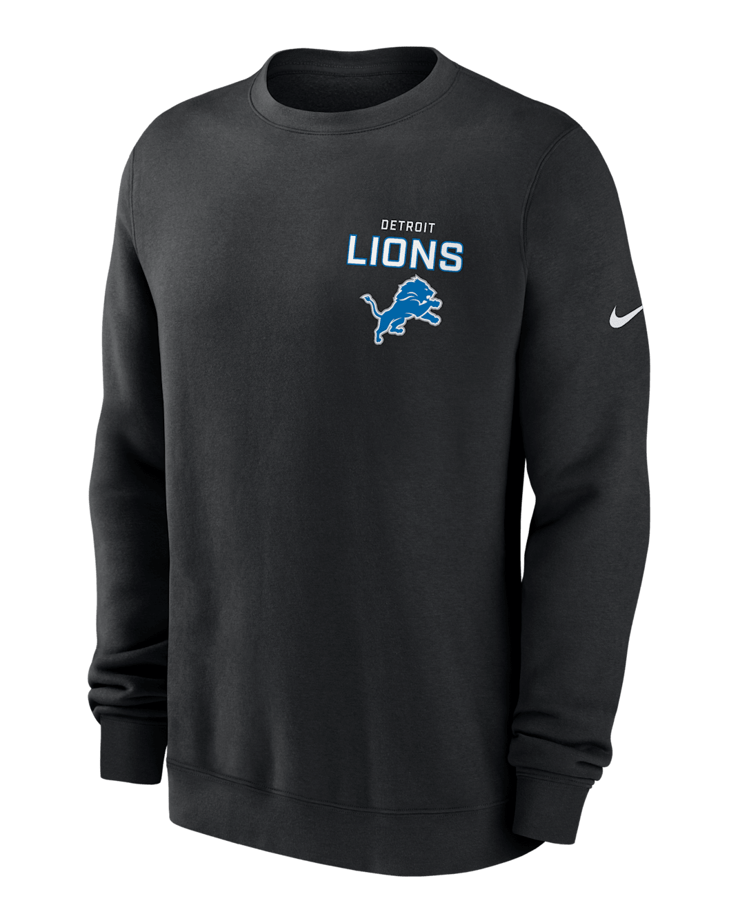 Detroit Lions Draw Block Club Men's Nike NFL Pullover Crew - Black