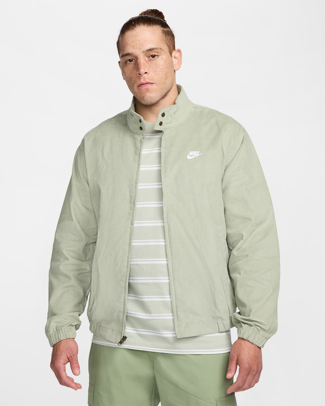 Nike Sportswear Club Men's Corduroy Harrington Jacket - Jade Horizon/White