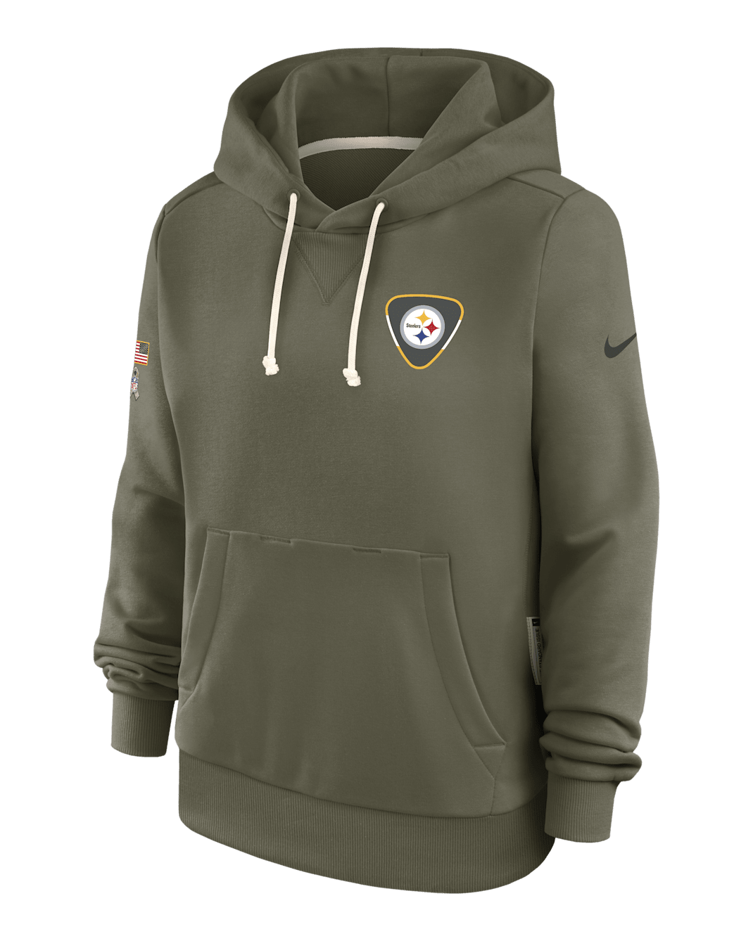 Pittsburgh Steelers Salute to Service Sideline Women's Nike Dri-FIT NFL Pullover Hoodie - Olive