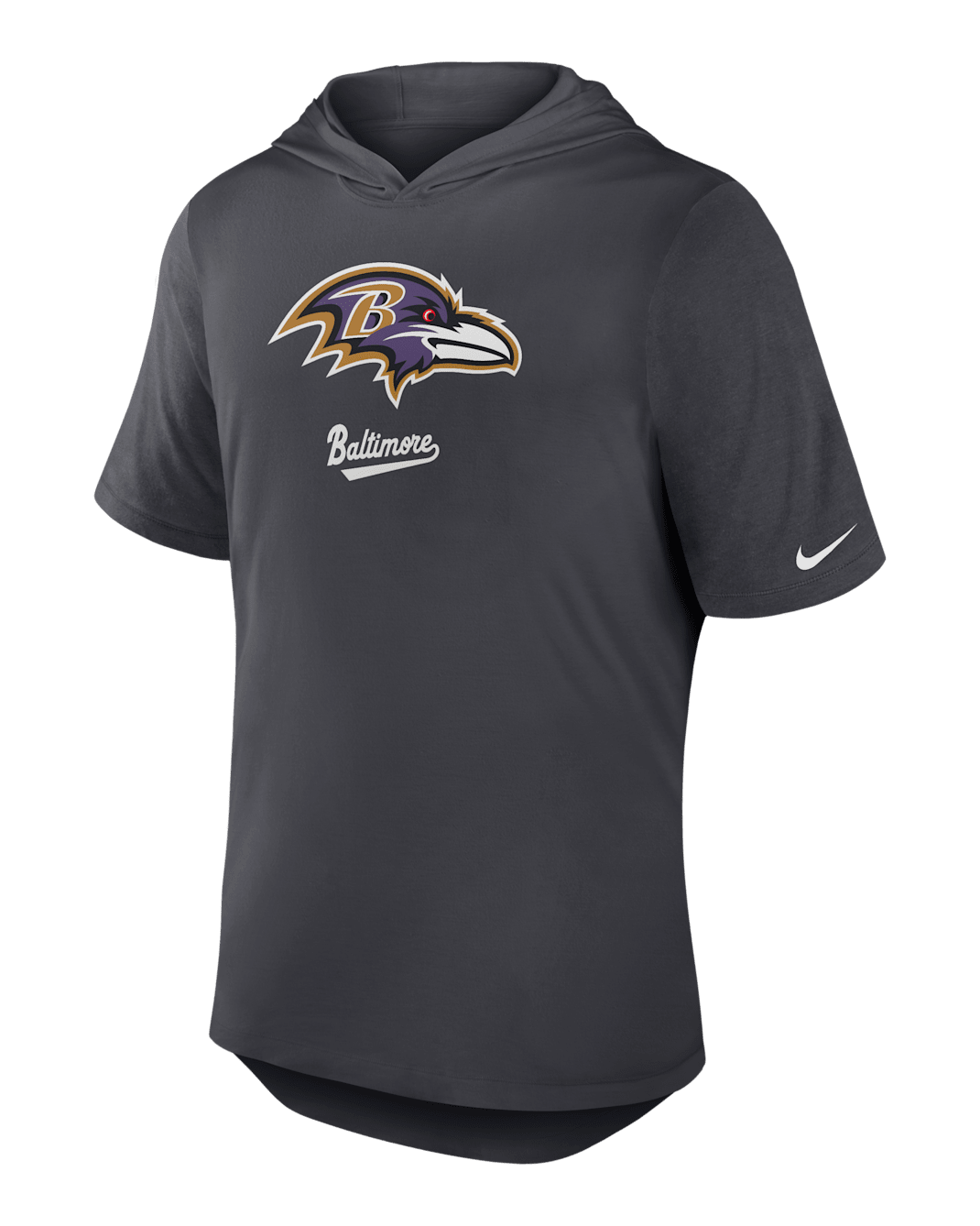 Baltimore Ravens Men's Nike Dri-FIT NFL Hooded T-Shirt - Anthracite