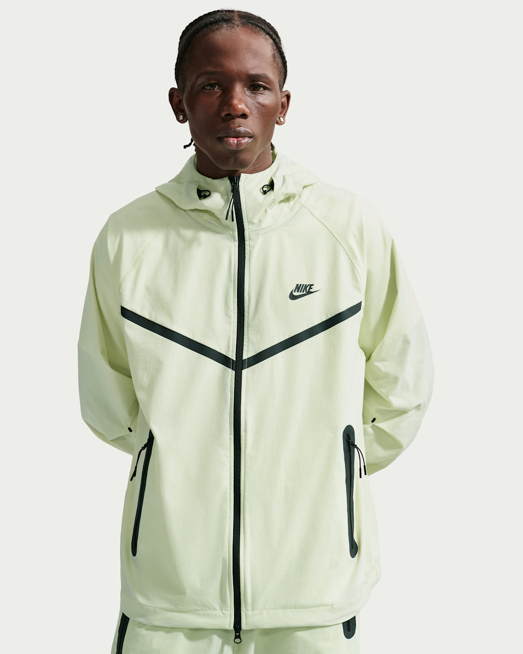 Nike Tech Men's Dri-FIT Woven Full-Zip Windrunner Jacket - Light Liquid Lime/Light Liquid Lime/Black