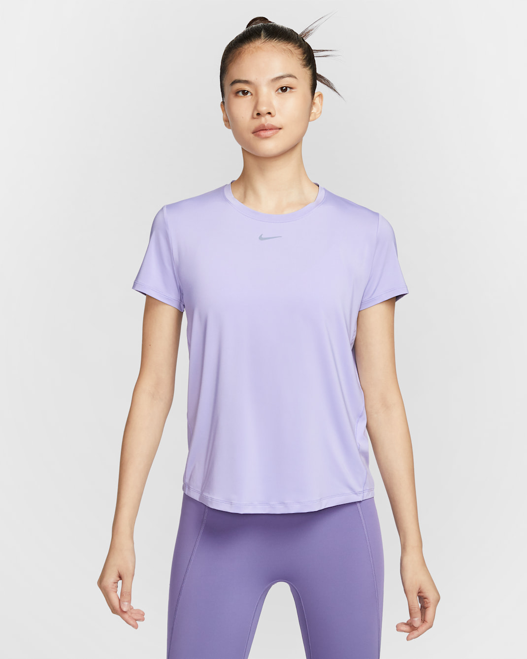 Nike One Classic Women's Dri-FIT Short-Sleeve Top - Lilac Ice/Black
