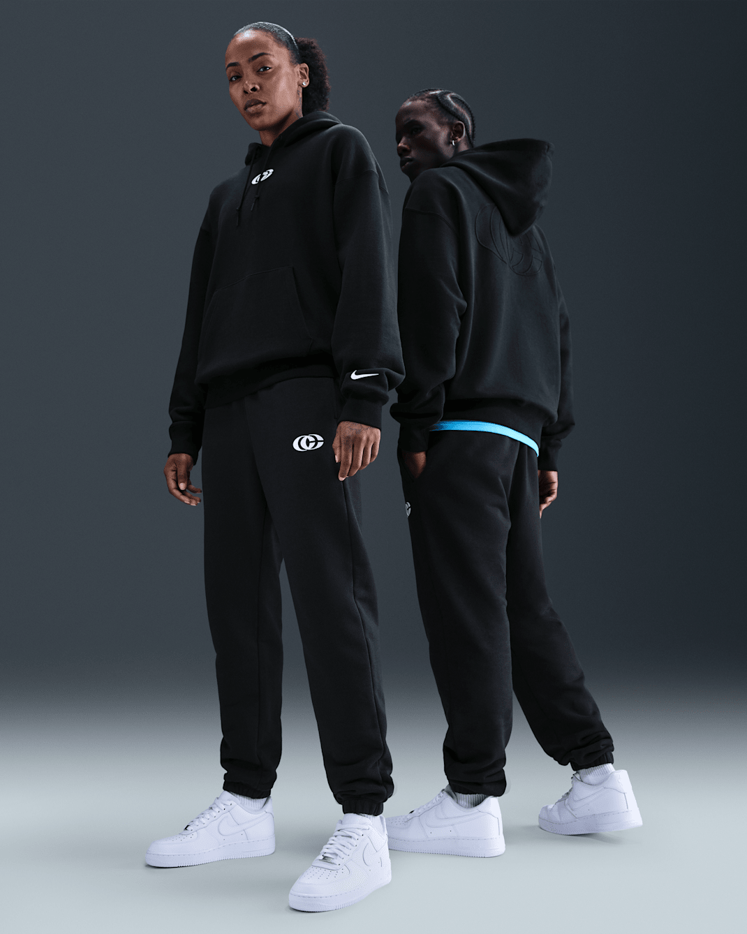 Caitlin Clark Nike Fleece Cuffed Basketball Pants - Black/Sail