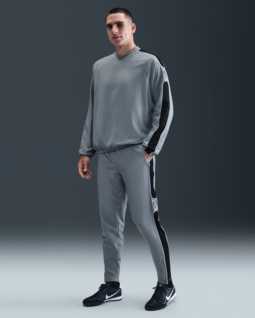 Nike Academy+ Men's Dri-FIT Soccer Pants - Cool Grey/Black/Royal Tint/Black