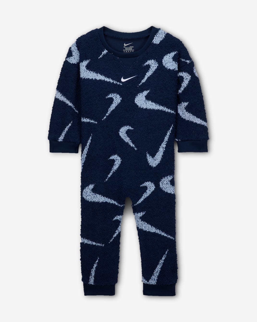 Mono de jacquard bouclé para bebé (12 a 24 meses) Nike - Azul marino medianoche