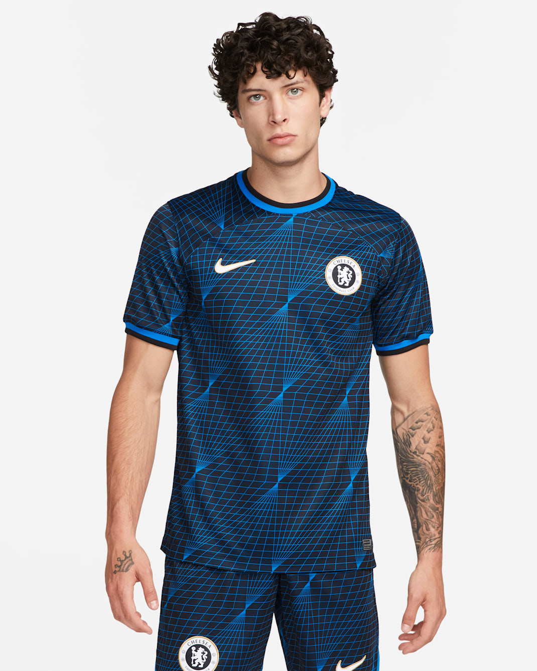 Chelsea F.C. 2023/24 Stadium Away Men's Nike Dri-FIT Football Shirt - Soar/Club Gold/White