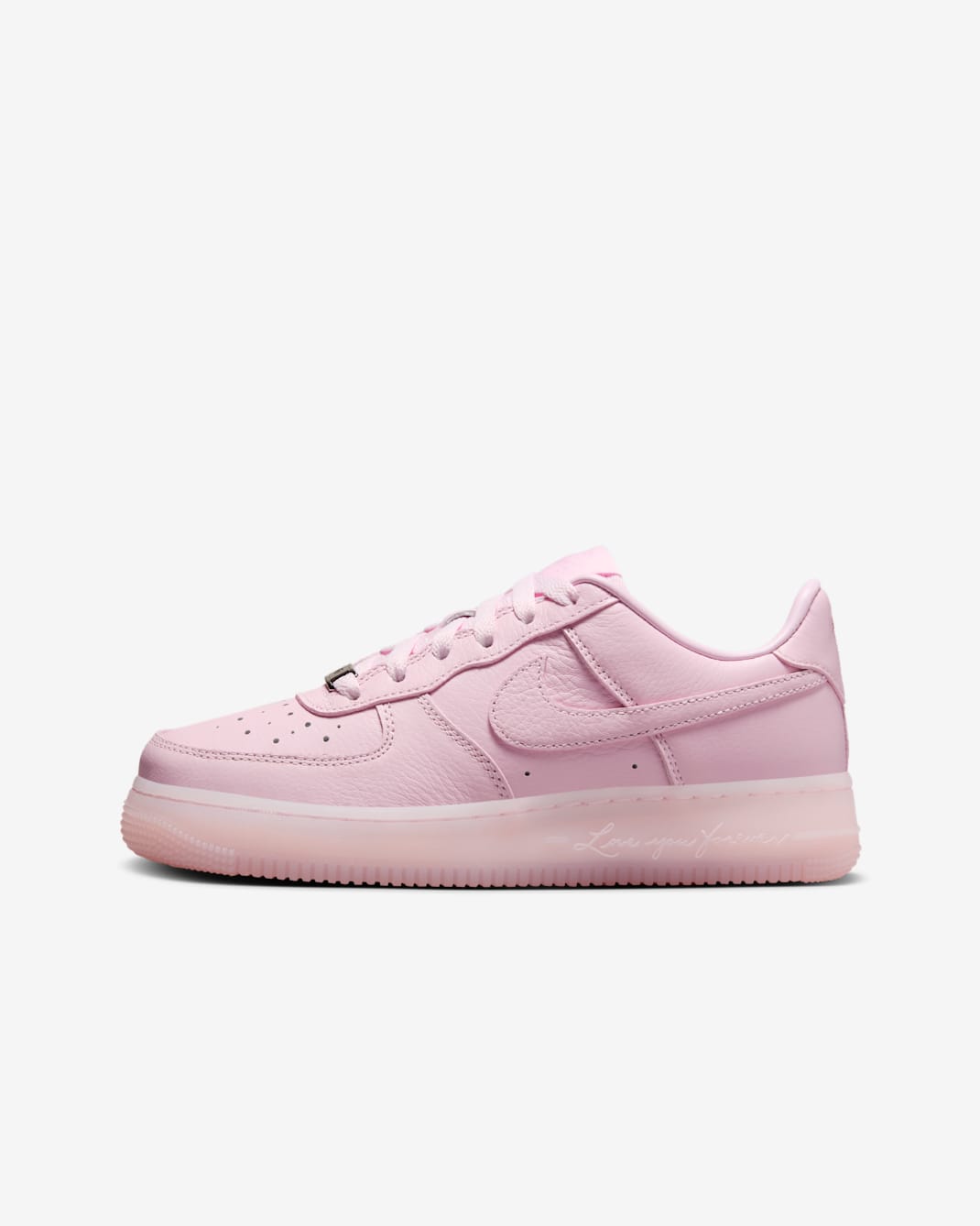 Tenis para niños grandes NOCTA Air Force 1 - Espuma rosa/Plata metalizado/Tinte cobalto