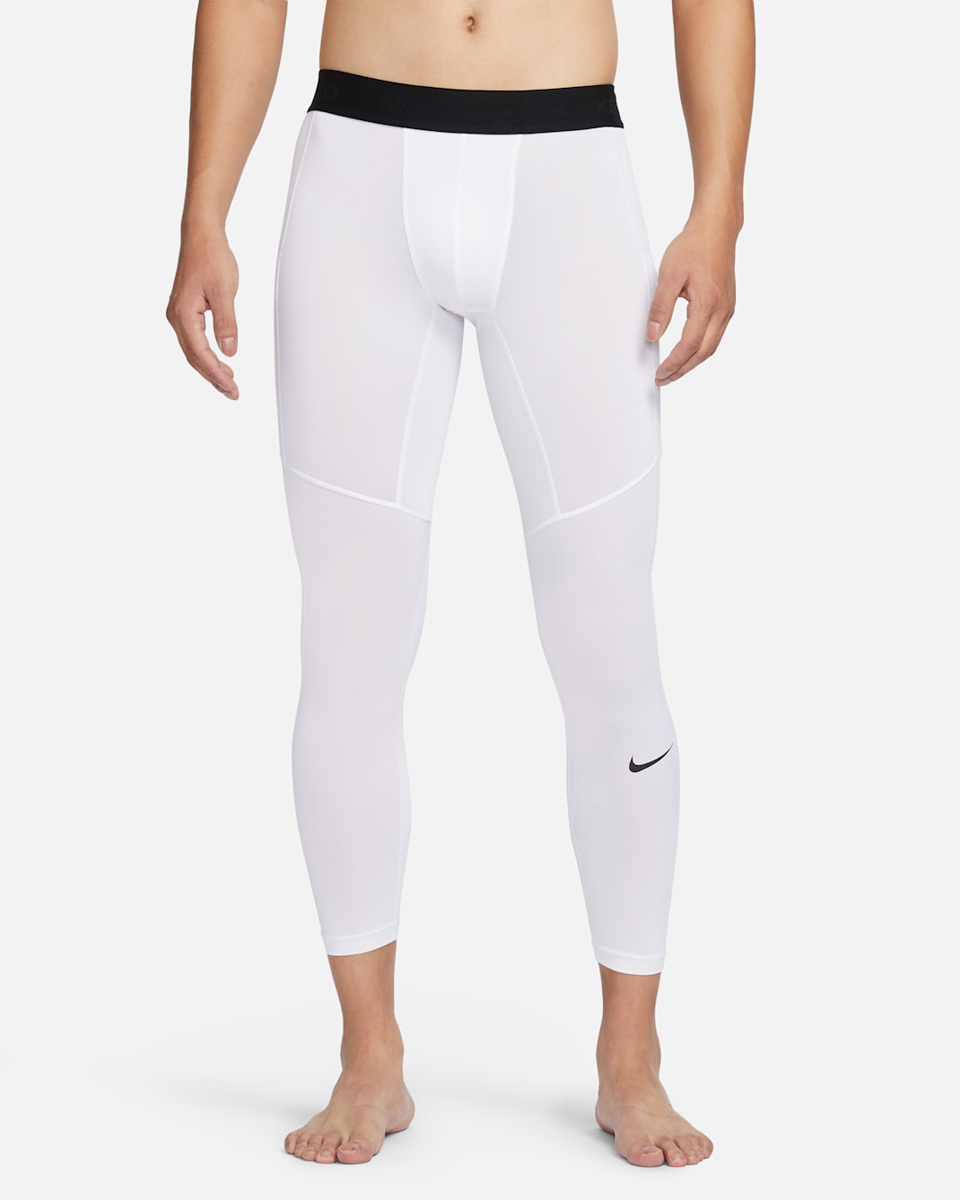 ナイキ プロ メンズ Dri-FIT フィットネスタイツ - ホワイト/ブラック