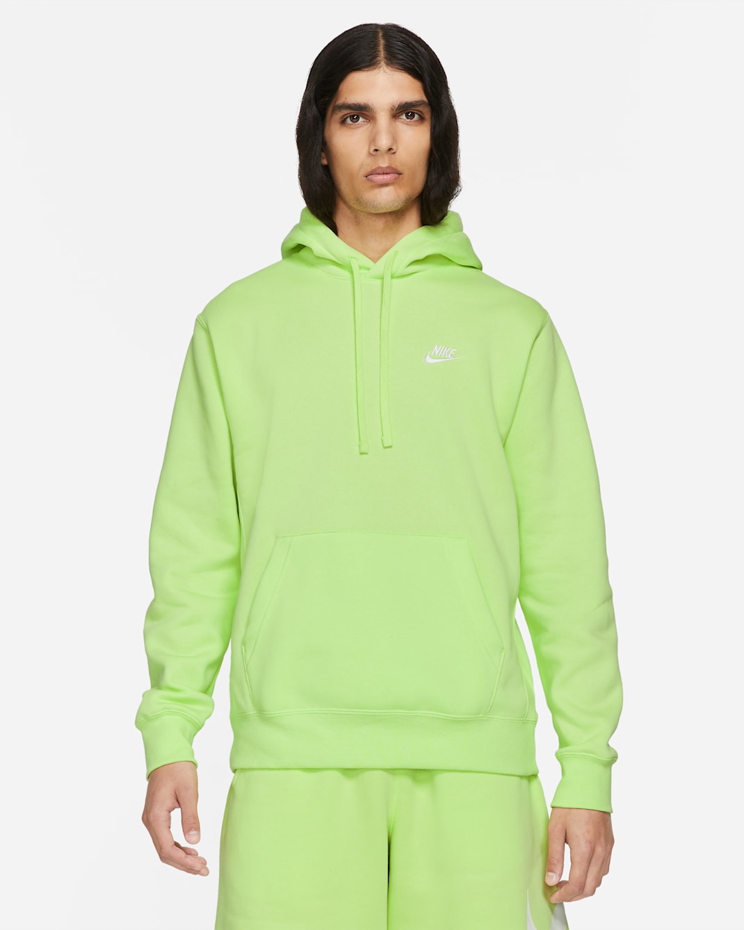 Sudadera con gorro sin cierre Nike Sportswear Club Fleece - Toque de limón claro/Toque de limón claro/Blanco