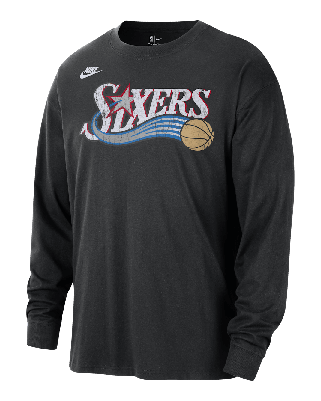 Philadelphia 76ers Essentials Hardwood Classics Men's Nike NBA Long-Sleeve T-Shirt - Black