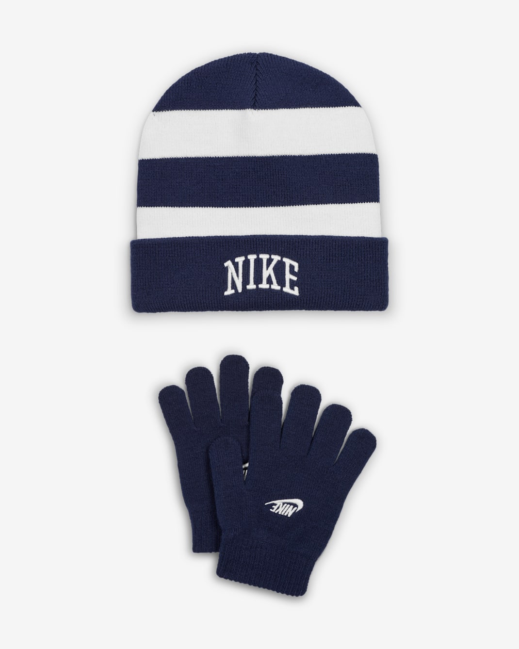Conjunto de gorro de 2 piezas Chunky Raya Peak para niño talla grande Nike - Azul marino medianoche