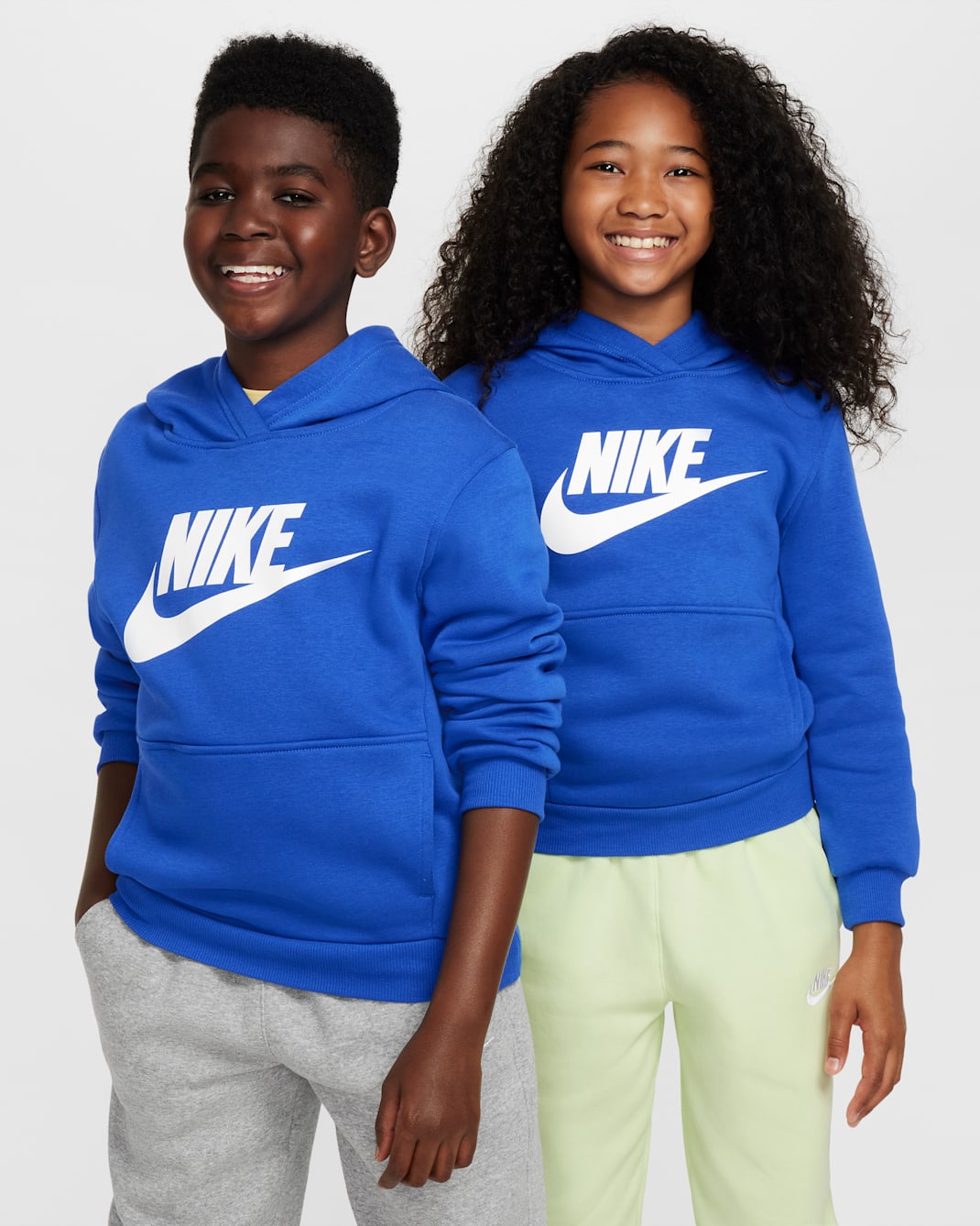 Sudadera con gorro para niños talla grande Nike Sportswear Club Fleece - Royal juego/Blanco