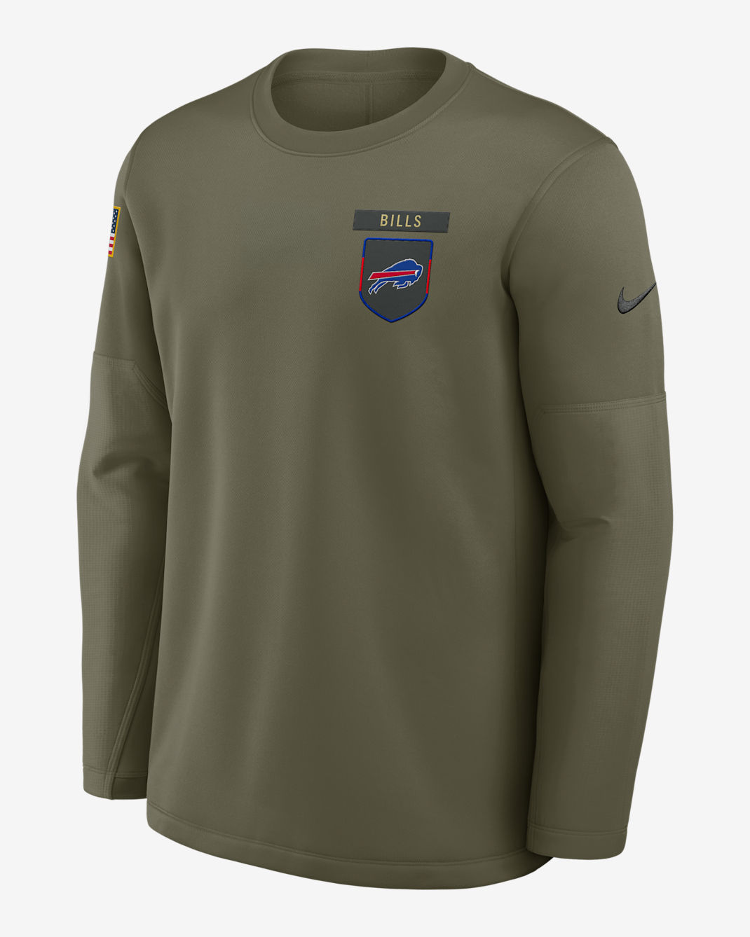 Buffalo Bills Salute to Service Sideline Triumphant Win Coach Men's Nike NFL Pullover Crew - Medium Olive