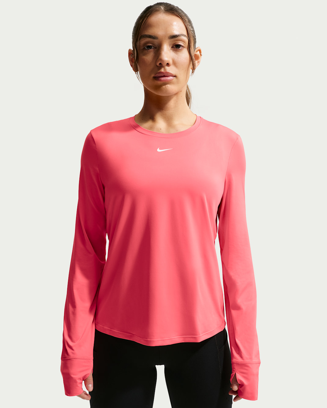 Nike One Classic Women's Dri-FIT Long-Sleeve Top - Sea Coral/White