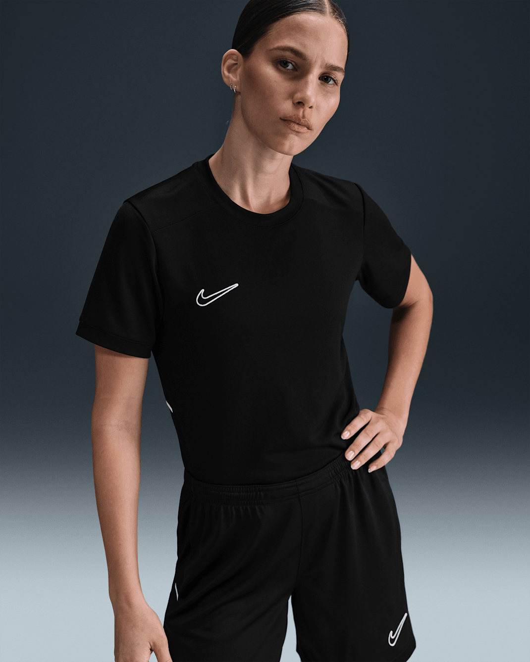 Nike Academy Women's Dri-FIT Football Top - Black/Black/White/White