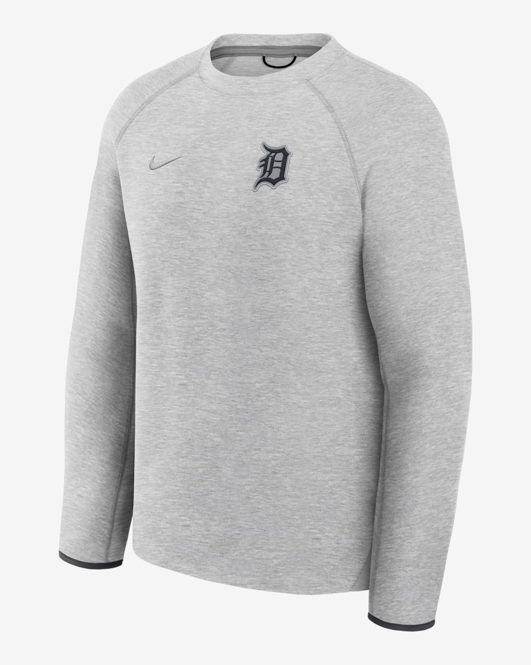 Detroit Tigers Tech Fleece Men's Nike MLB Pullover Crew - Charcoal Heather