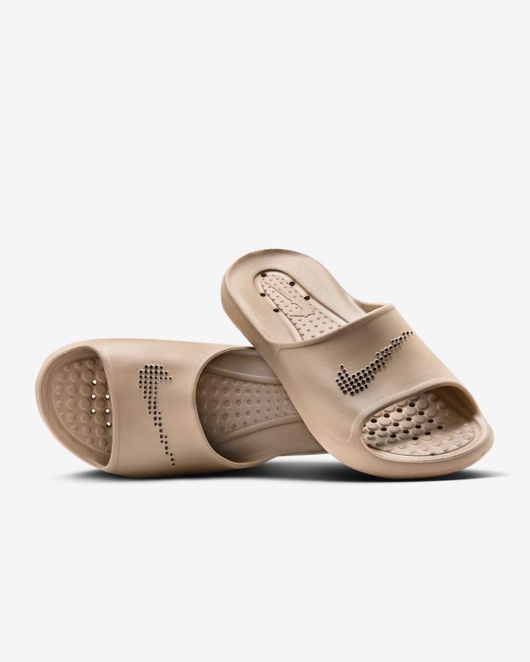 Nike Victori One 男款排水拖鞋 - Khaki/Khaki/黑色