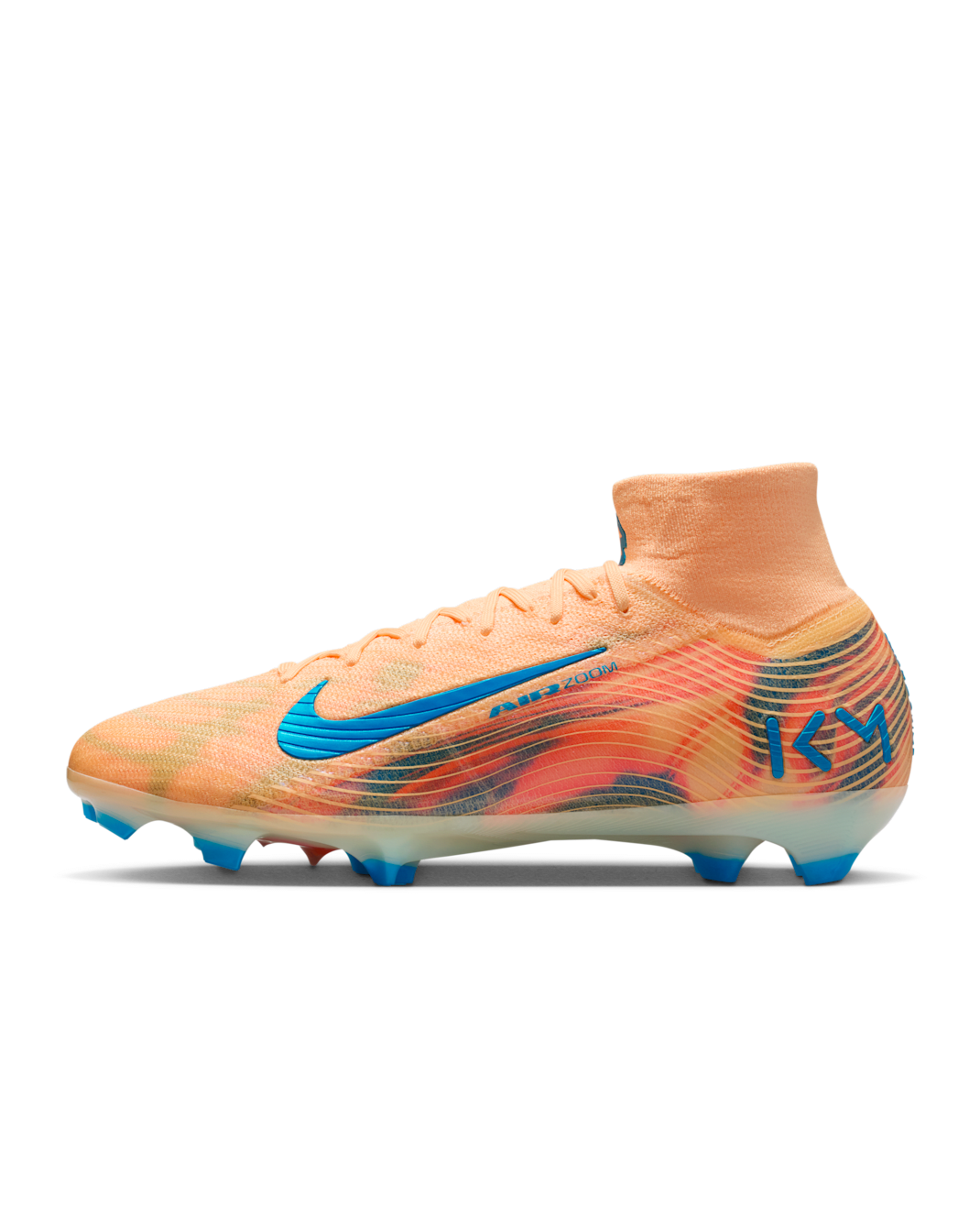 Nike Mercurial Superfly 10 Elite 'Kylian Mbappé' FG High-Top Football Boot - Melon Tint/Igloo/Neo Turquoise