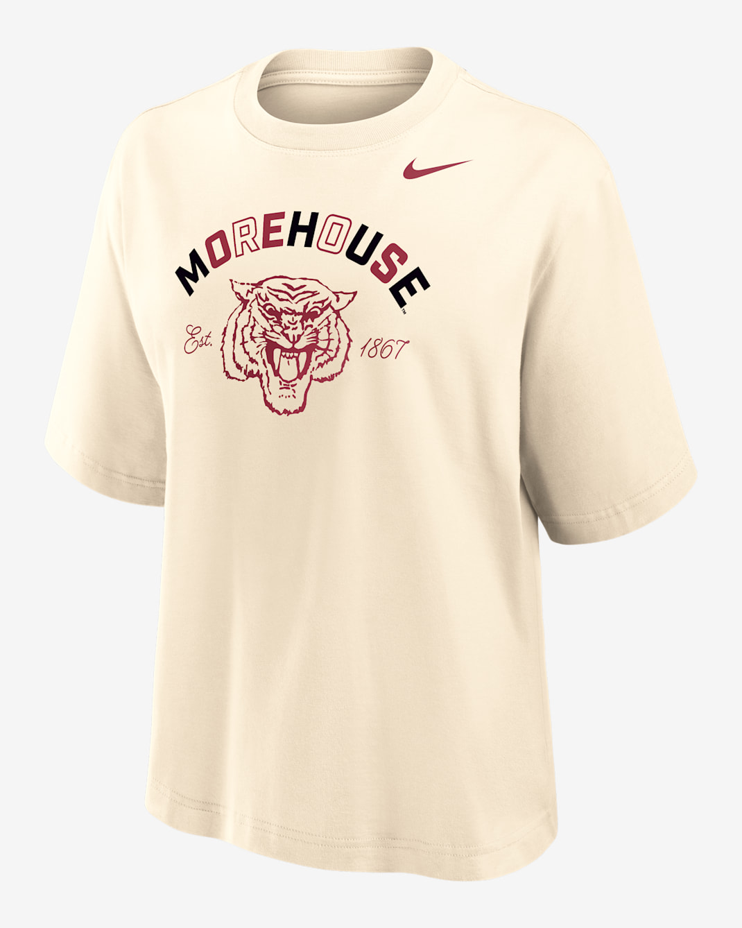Nike College (Morehouse College) Women's Boxy Cotton T-Shirt - Natural
