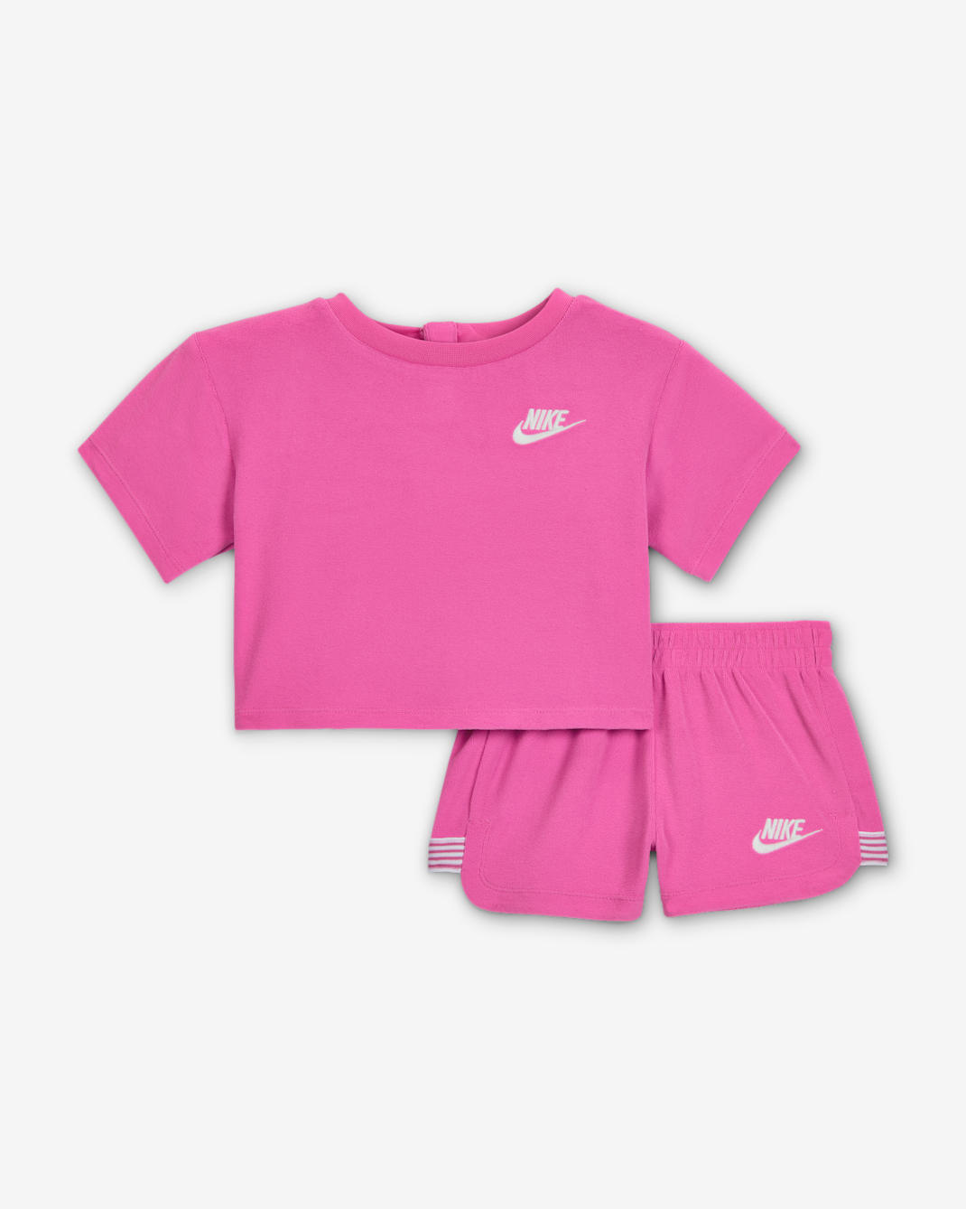 Conjunto de 2 piezas de felpa tipo toalla "Let's Roll" para bebé (12 a 24 meses) Nike - Rosa alegre