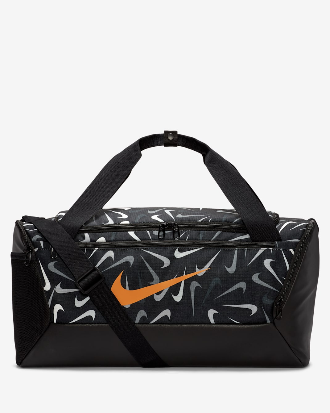 กระเป๋า Duffel เทรนนิ่งพิมพ์ลาย Nike Brasilia 9.5 (ขนาดเล็ก, 41 ล.) - ดำ/ดำ/Kumquat