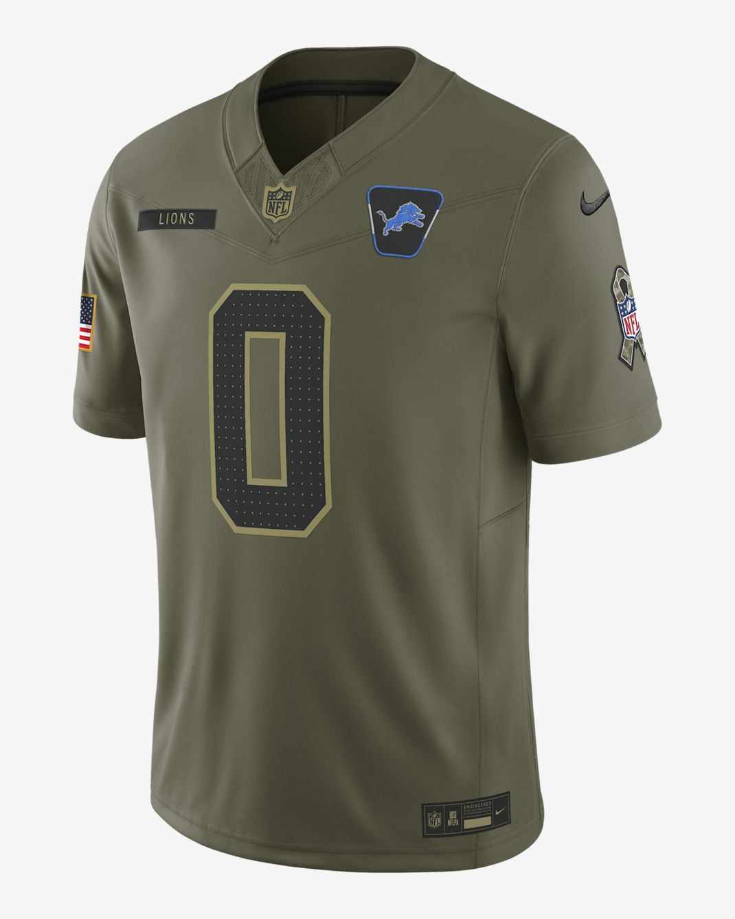 Jersey Nike Dri-FIT de la NFL Limited para hombre Jahmyr Gibbs Detroit Lions Salute to Service - Oliva medio