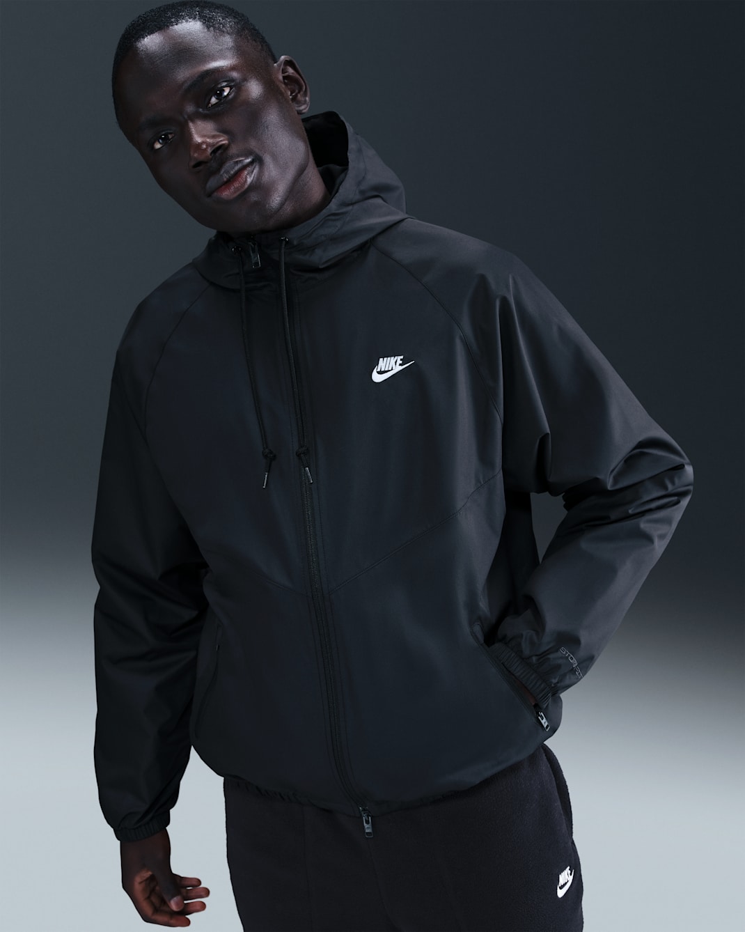 Pánská bunda Nike Windrunner s podšívkou - Černá/Bílá