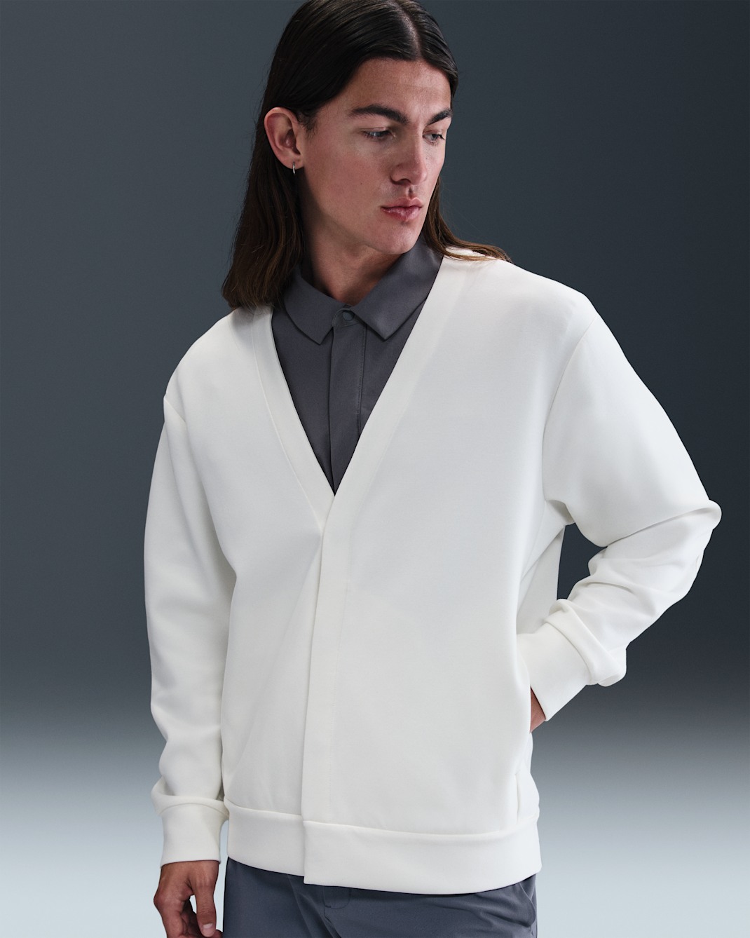 Nike 24.7 ImpossiblySoft Men's Cardigan - Sail/Light Bone