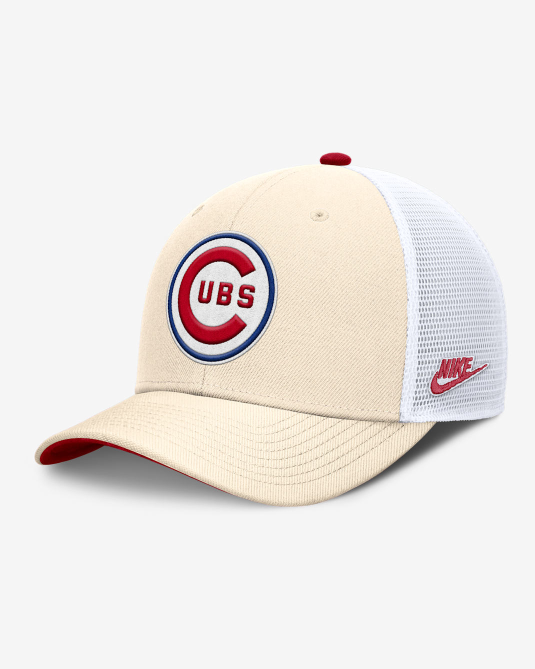 Chicago Cubs Cooperstown Rise Men's Nike Dri-FIT MLB Trucker Adjustable Hat - Natural