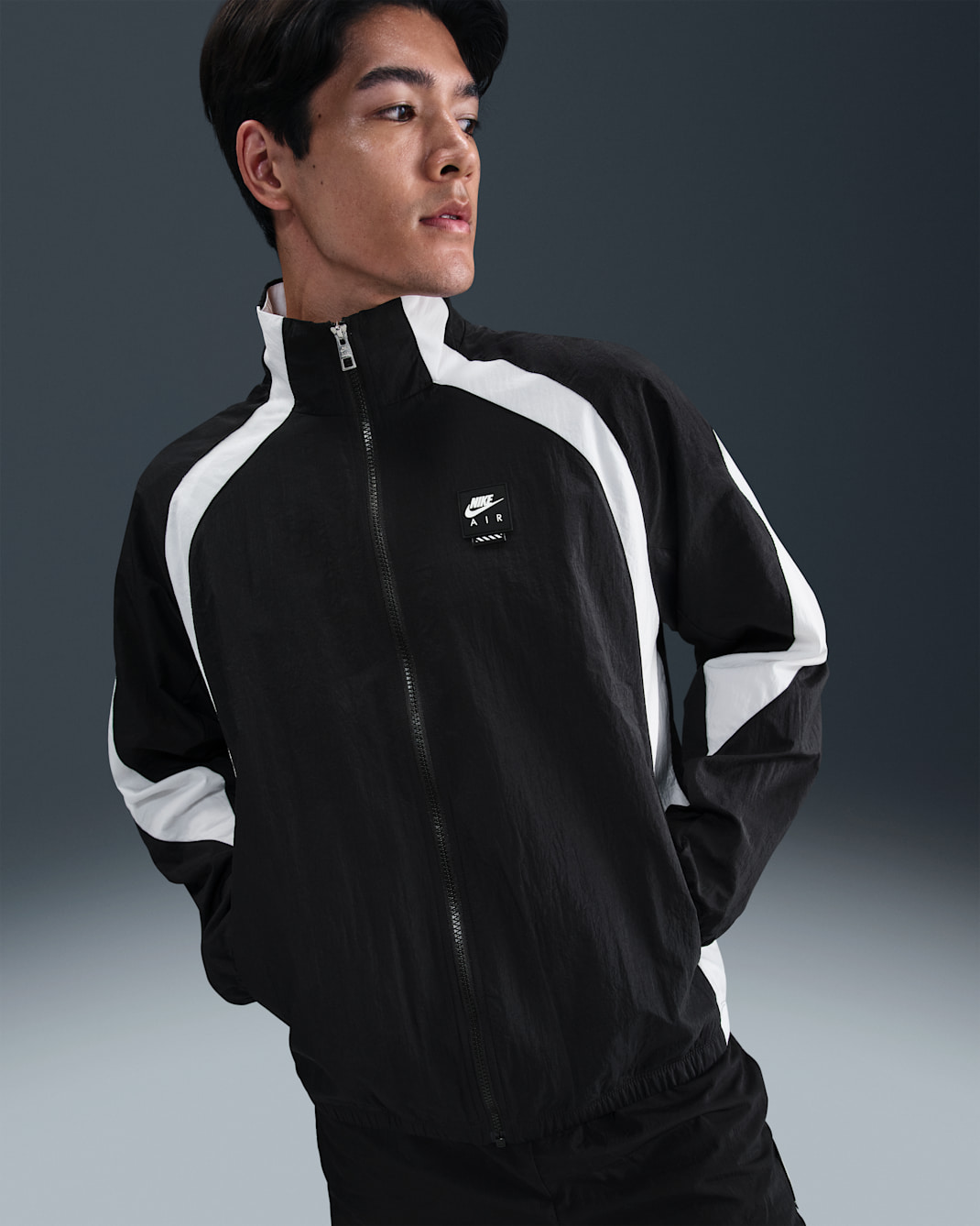 Nike Air Men's Woven Tracksuit Jacket - Black/White/Black