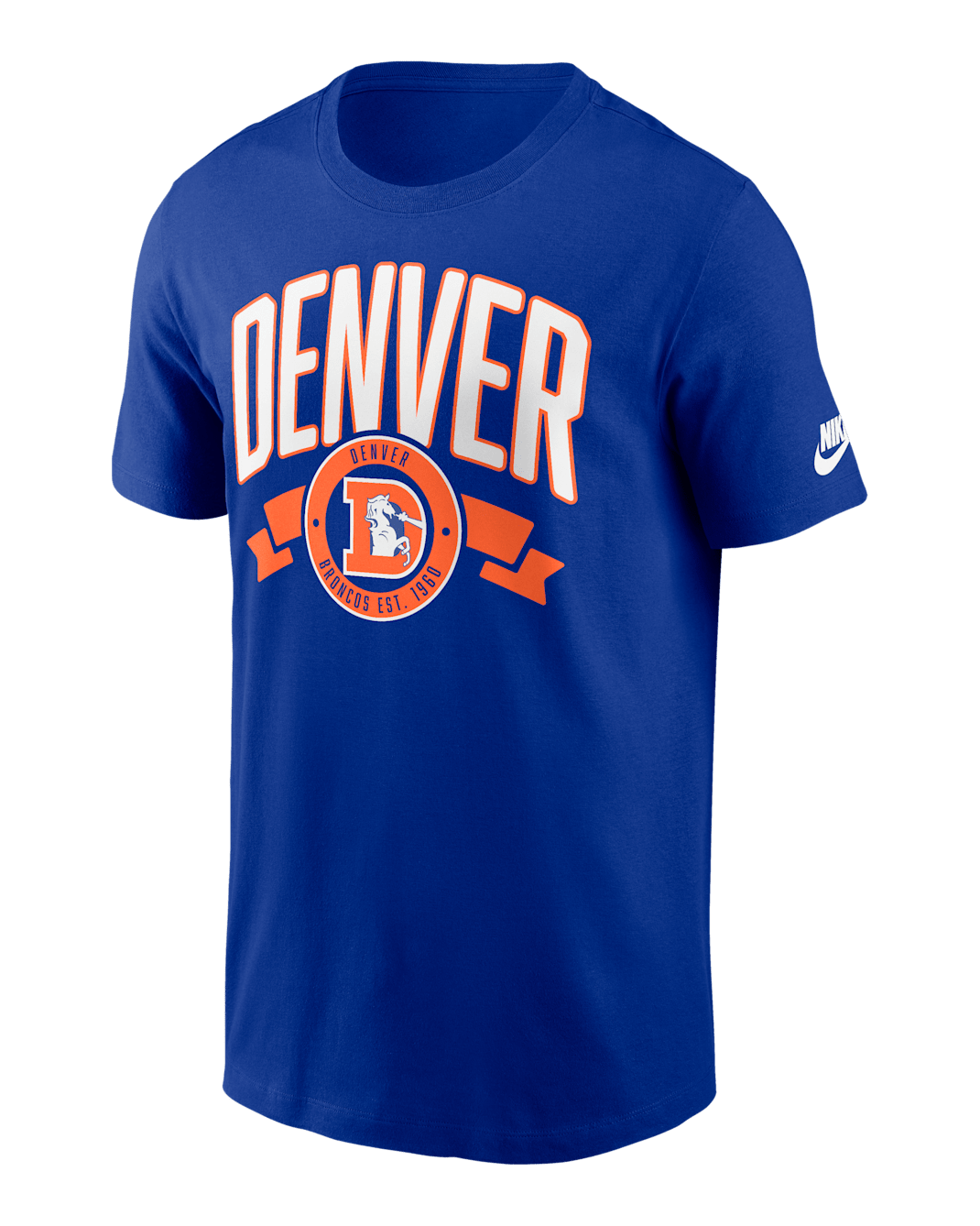Denver Broncos Rewind Front And Back Hit Essential Men's Nike NFL T-Shirt - Royal