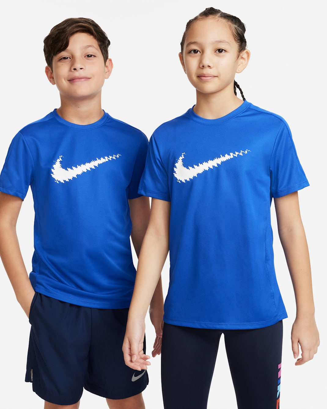 Nike Dri-FIT Trophy 大童圖樣短袖訓練上衣 - Game Royal/白色