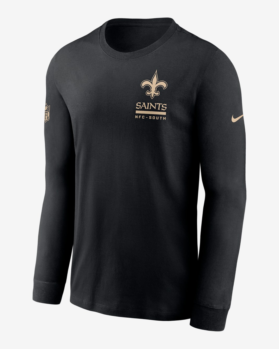 Playera de manga larga Nike Dri-FIT de la NFL para hombre New Orleans Saints Sideline Team Issue - Negro